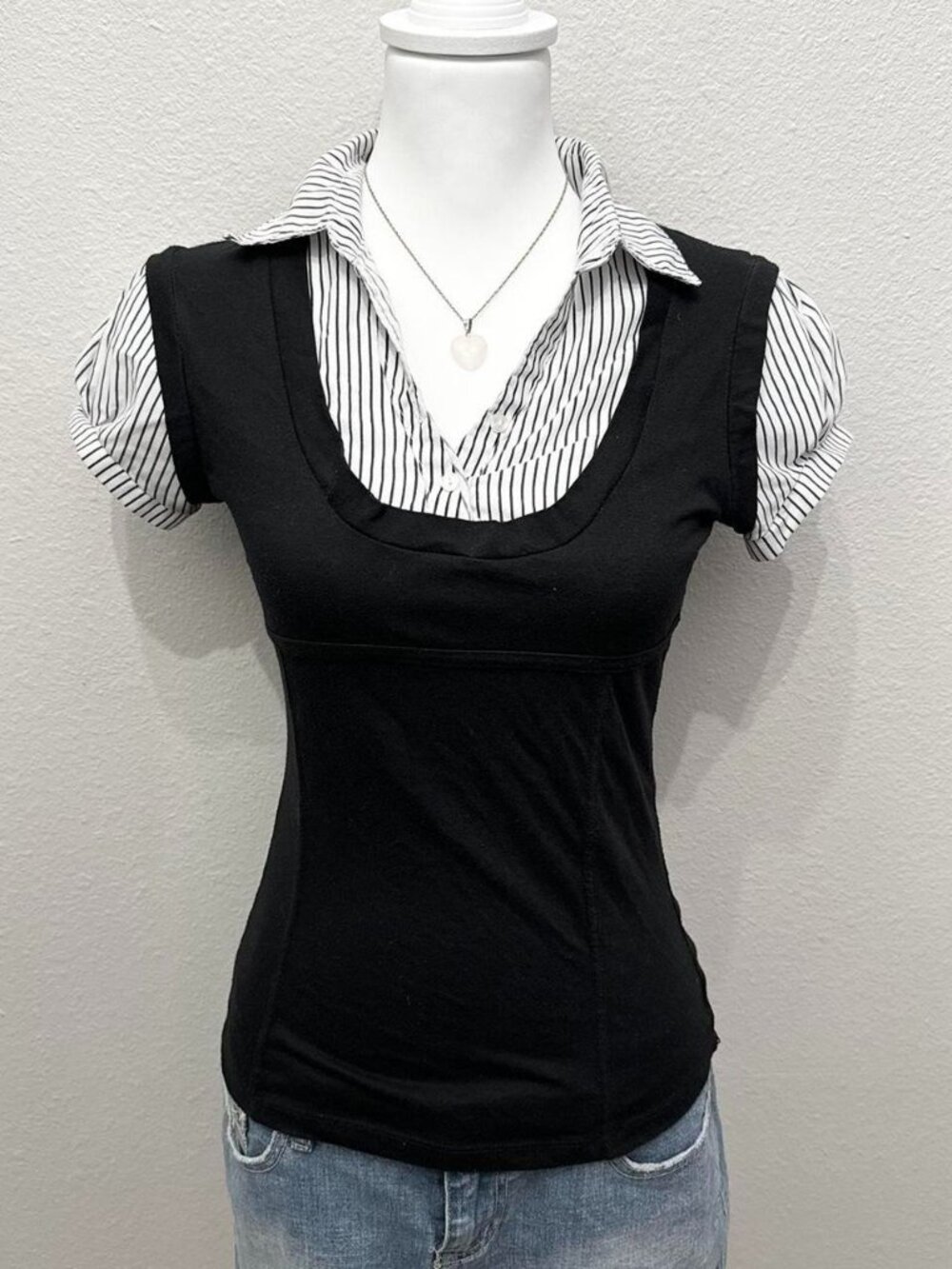 Alice Cullen Y2K Striped Blouse Sweater Vest